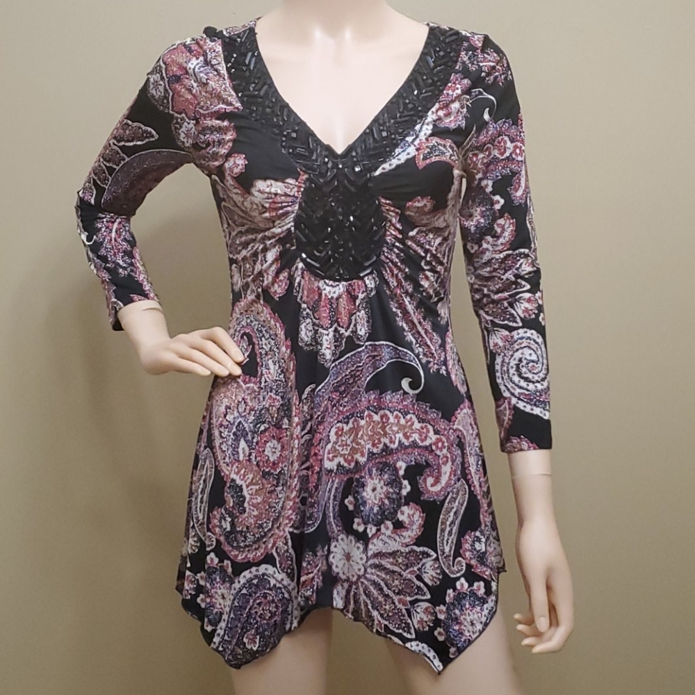 Embellished long sleeve blouse